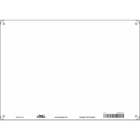 Condor Blank Sign, 14" W, 10" H, No Text, Aluminum, White 486U42