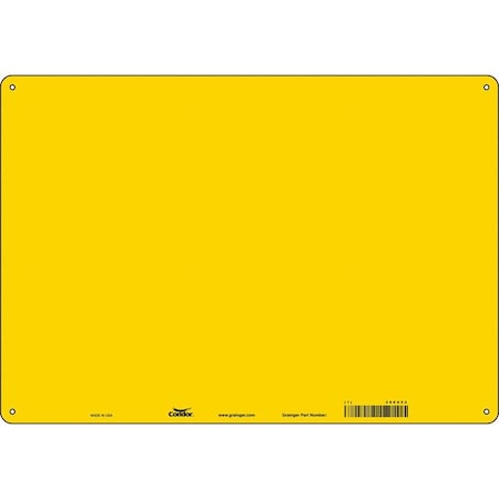 Condor Blank Sign, 20" W, 14" H, No Text, Aluminum, Yellow 486U52