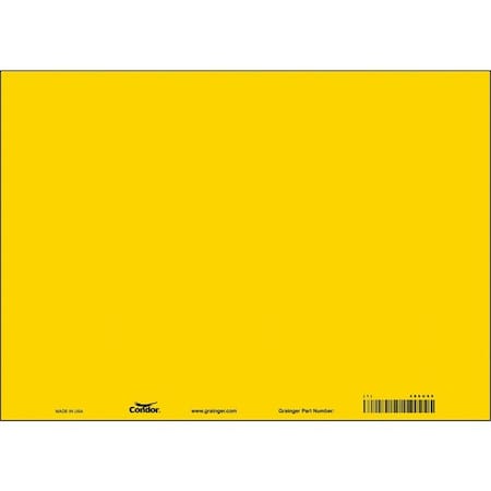 Condor Blank Sign, 14" W, 10" H, No Text, Vinyl, Yellow 486U60