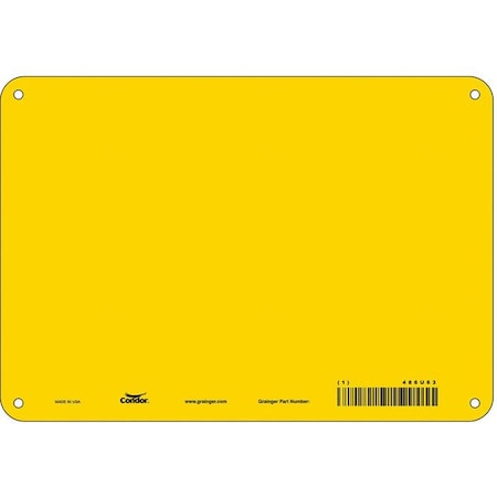 Condor Blank Sign, 10" W, 7" H, No Text, Plastic, Yellow 486U63