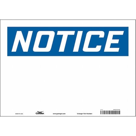 Condor Notice Sign, 14" W, 10" H, English, Vinyl, White 486V98