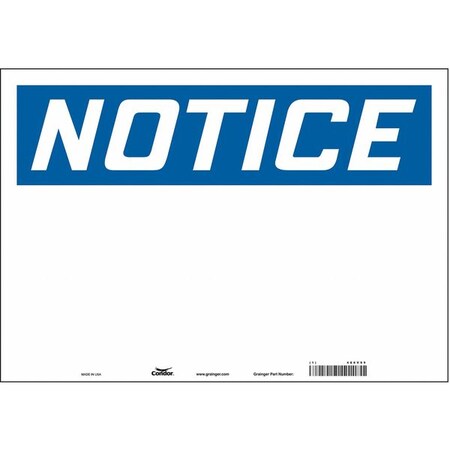 Condor Notice Sign, 20" W, 14" H, English, Vinyl, White 486V99