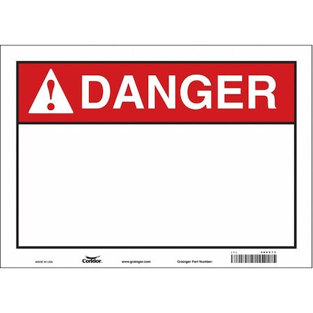 Condor Danger Sign, 14" W, 10" H, English, Vinyl, White 486V71