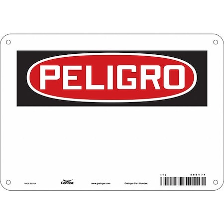 Condor Safety Sign, 7 in Height, 10 in Width, Polyethylene, Vertical Rectangle, Spanish 486V74