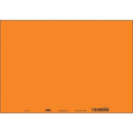 Condor Blank Sign, 20" W, 14" H, No Text, Vinyl, Orange 486V01