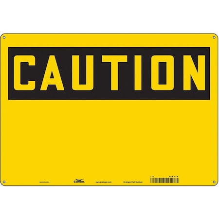 Condor Caution Sign, 20" W, 14" H, English, Plastic, Yellow 486V16