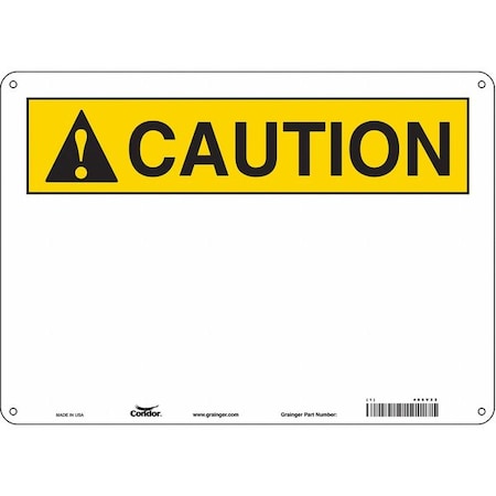 Condor Caution Sign, 14" W, 10" H, English, Aluminum, White 486V22