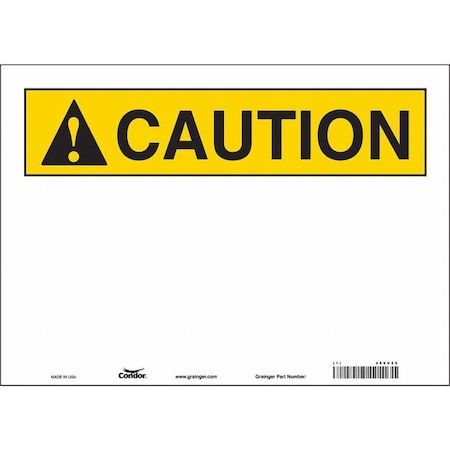 Condor Caution Sign, 14" W, 10" H, English, Vinyl, White 486V29