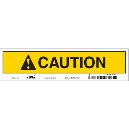 Condor Caution, , 9 in W x 2 1/4 in H, Horizontal Rectangle, Vinyl, 486V41 486V41