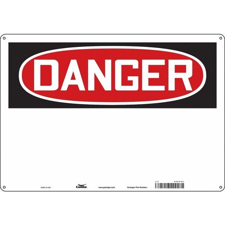 Condor Danger Sign, 20" W, 14" H, English, Plastic, White 486V56