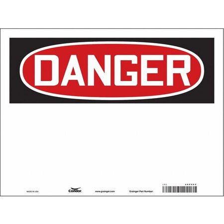 Condor Danger Sign, 24" W, 18" H, English, Vinyl, White 486V62