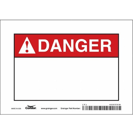 Condor Safety Sign, 7" W, 5" H, 0.004" Thickness 486V69