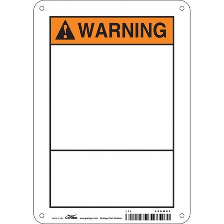 Condor Warning Sign, 7" W, 10" H, English, Aluminum, White 486W88