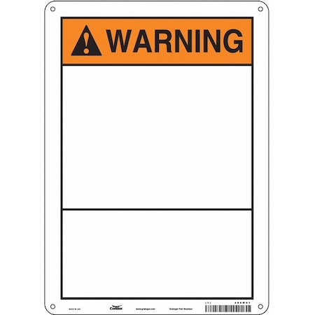 Condor Warning Sign, 10" W, 14" H, English, Plastic, White 486W91