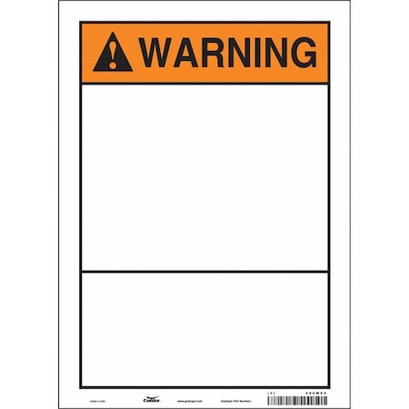 Condor Warning Sign, 10" W, 14" H, English, Vinyl, White 486W94