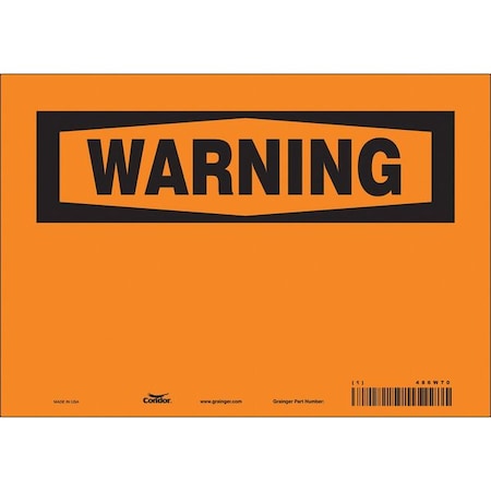 Condor Warning Sign, 10" W, 7" H, English, Vinyl, Orange 486W70