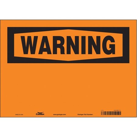 Condor Warning Sign, 14" W, 10" H, English, Vinyl, Orange 486W71