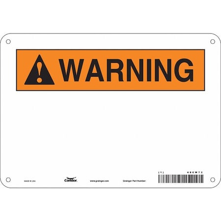 Condor Warning Sign, 10" W, 7" H, English, Aluminum, White 486W72