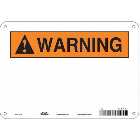 Condor Warning Sign, 10" W, 7" H, English, Plastic, White 486W75