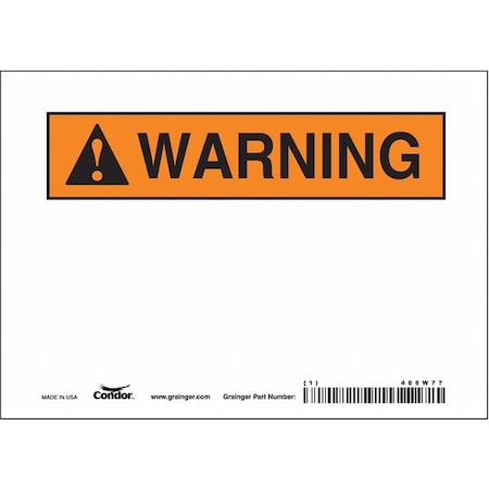 Condor Warning Sign, 7" W, 5" H, English, Vinyl, White 486W77