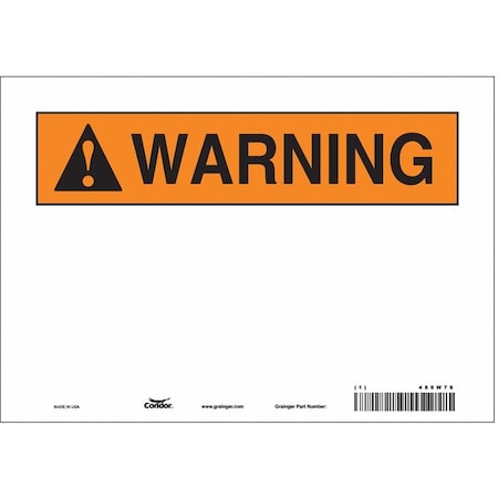Condor Safety Sign, 10" W, 7" H, 0.004" Thickness 486W78