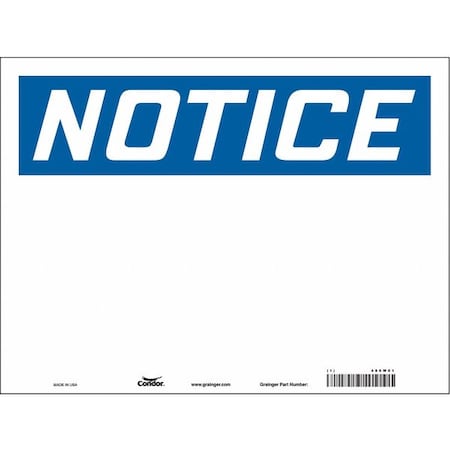 Condor Notice Sign, 24" W, 18" H, English, Vinyl, White 486W01