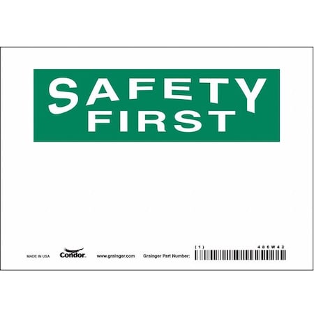 Condor Safety Sign, 5 in Height, 7 in Width, Vinyl, Horizontal Rectangle, English, 486W42 486W42