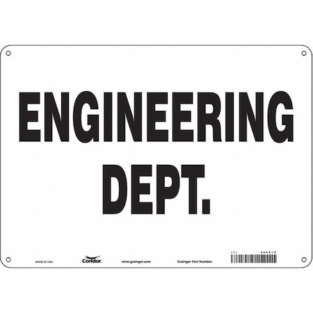 Condor ENGINEERING DEPT., 14 in W x 10 in H, Horizontal Rectangle, Aluminum, 486X70 486X70