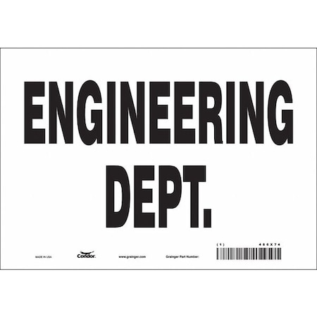 Condor ENGINEERING DEPT., 10 in W x 7 in H, Vertical Rectangle, Vinyl, 486X74 486X74