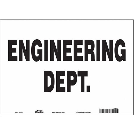 Condor ENGINEERING DEPT., 14 in W x 10 in H, Horizontal Rectangle, Vinyl, 486X75 486X75