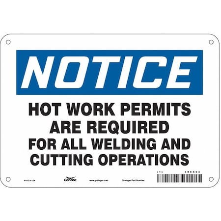 Condor Safety Sign, 7 in Height, 10 in Width, Aluminum, Vertical Rectangle, English, 486X02 486X02