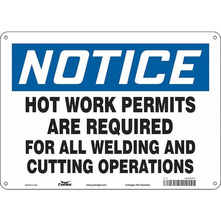 Condor Safety Sign, 10 in Height, 14 in Width, Aluminum, Horizontal Rectangle, English, 486X03 486X03