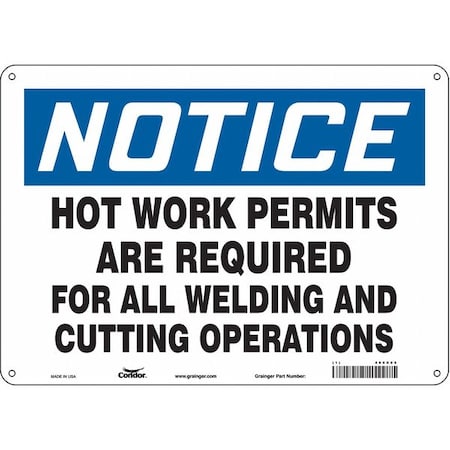 Condor Safety Sign, 10 in Height, 14 in Width, Polyethylene, Horizontal Rectangle, English, 486X05 486X05