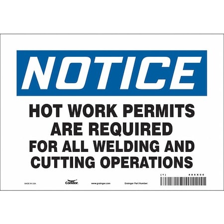 Condor Safety Sign, 7 in Height, 10 in Width, Vinyl, Vertical Rectangle, English, 486X06 486X06