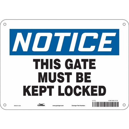 Condor Safety Sign, 7 in Height, 10 in Width, Aluminum, Vertical Rectangle, English, 486X15 486X15