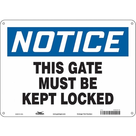 Condor Safety Sign, 10 in Height, 14 in Width, Aluminum, Horizontal Rectangle, English, 486X16 486X16