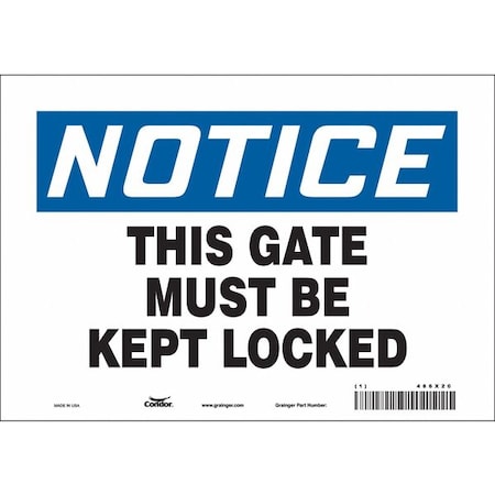 Condor Safety Sign, 7 in Height, 10 in Width, Vinyl, Vertical Rectangle, English, 486X20 486X20