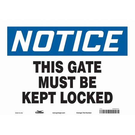 Condor Safety Sign, 10 in Height, 14 in Width, Vinyl, Horizontal Rectangle, English, 486X21 486X21