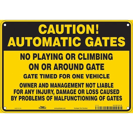 Condor Safety Sign, 7 in Height, 10 in Width, Polyethylene, Vertical Rectangle, English, 486X25 486X25