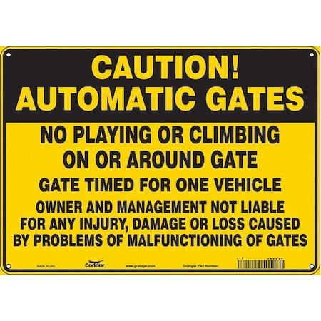 Condor Safety Sign, 10 in Height, 14 in Width, Polyethylene, Horizontal Rectangle, English, 486X26 486X26