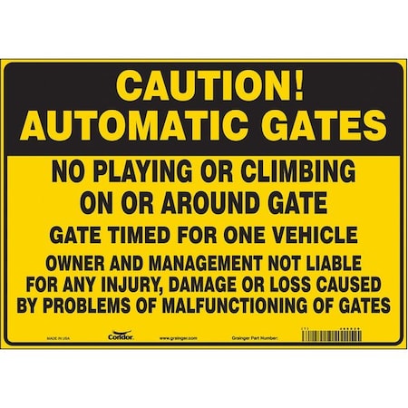 Condor Safety Sign, 10 in Height, 14 in Width, Vinyl, Horizontal Rectangle, English, 486X29 486X29