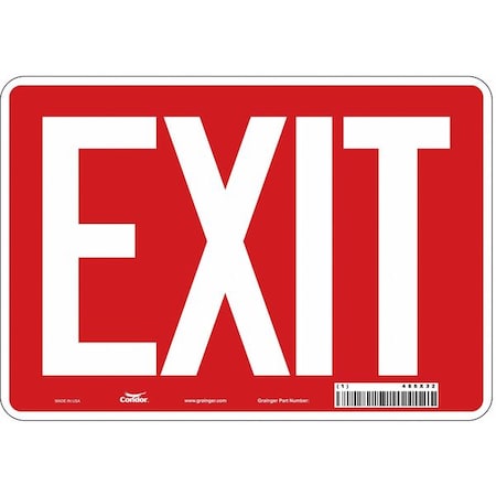 Condor Exit Sign, Aluminum, 10" W, 7" H, Exit, Red 486X32