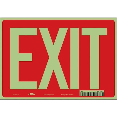 Condor Exit Sign, Vinyl, 10" W, 7" H, Exit, Red 486X36
