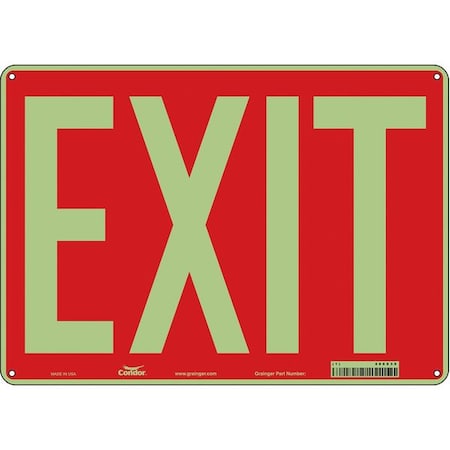 Condor Exit Sign, Plastic, 14" W, 10" H, Exit, Red 486X39