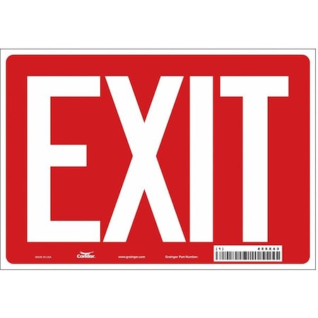 Condor Exit Sign, Vinyl, 10" W, 7" H, Exit, Red 486X43