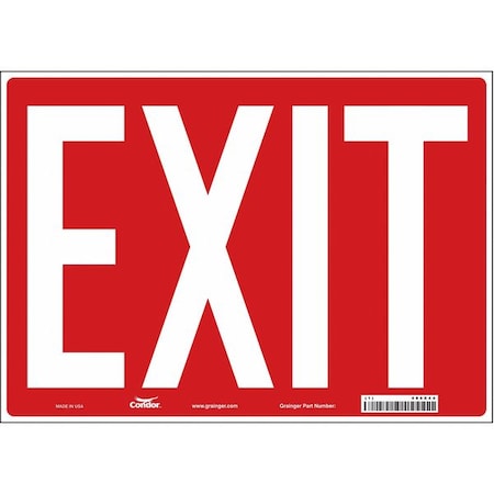 Condor Exit Sign, Vinyl, 14" W, 10" H, Exit, Red 486X44