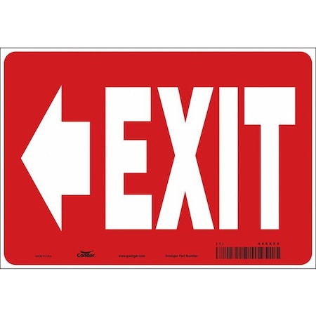 Condor Exit Sign, Vinyl, 10" W, 7" H, Exit, Red 486X50