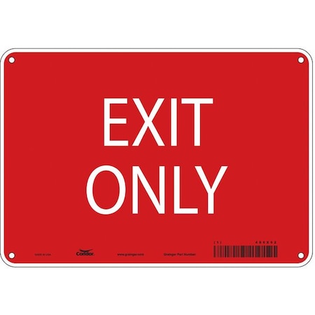 Condor Exit Sign, Aluminum, 10" W, 7" H, Exit Only, Red 486X52