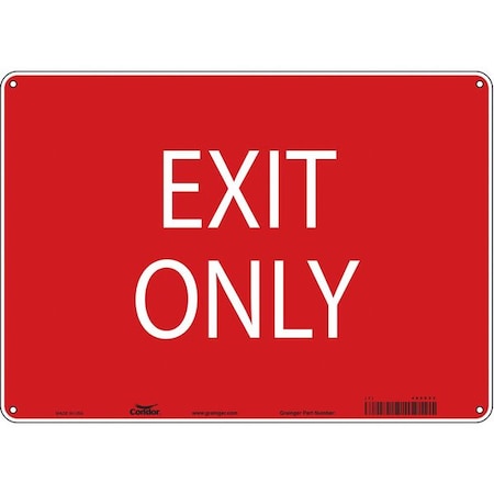 Condor Exit Sign, Aluminum, 14" W, 10" H, Exit Only, Red 486X53