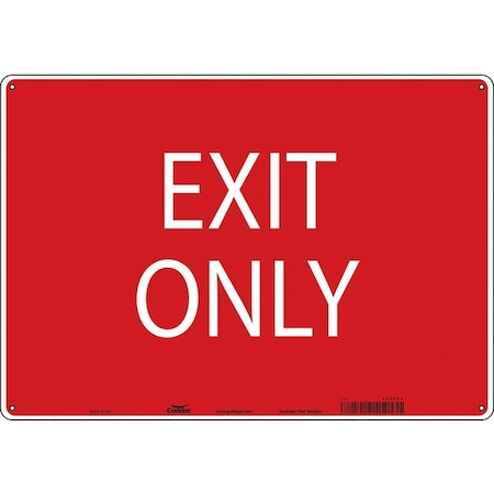 Condor Exit Sign, Aluminum, 20" W, 14" H, Exit Only, Red 486X54